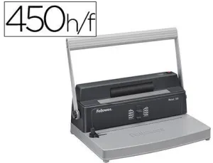 ENCUADERNADORA PARA ESPIRAL FELLOWES METAL 50R PERFORA 12 HOJAS TAMAÑO A4 PASO 5:1 ENCUADERNA 450 HOJAS