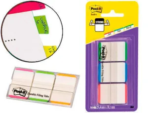 POST-IT INDEX DISPENSADOR CON 66 MARCADORES REPOSICIONABLES - FORMA RECTANGULAR - COLORES SURTIDOS