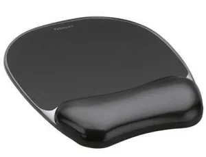FELLOWES CRYSTAL ALFOMBRILLA CON REPOSAMUÃ±ECAS DE GEL - RESISTENTE A LAS MANCHAS - 20X23CM - COLOR NEGRO