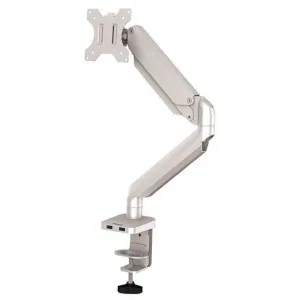 FELLOWES PLATINUM SERIES BRAZO PARA MONITOR INDIVIDUAL - AJUSTABLE CON MUELLE DE GAS - 2 PUERTOS USB - SISTEMA DE GESTION DE CABLES - COLOR PLATA