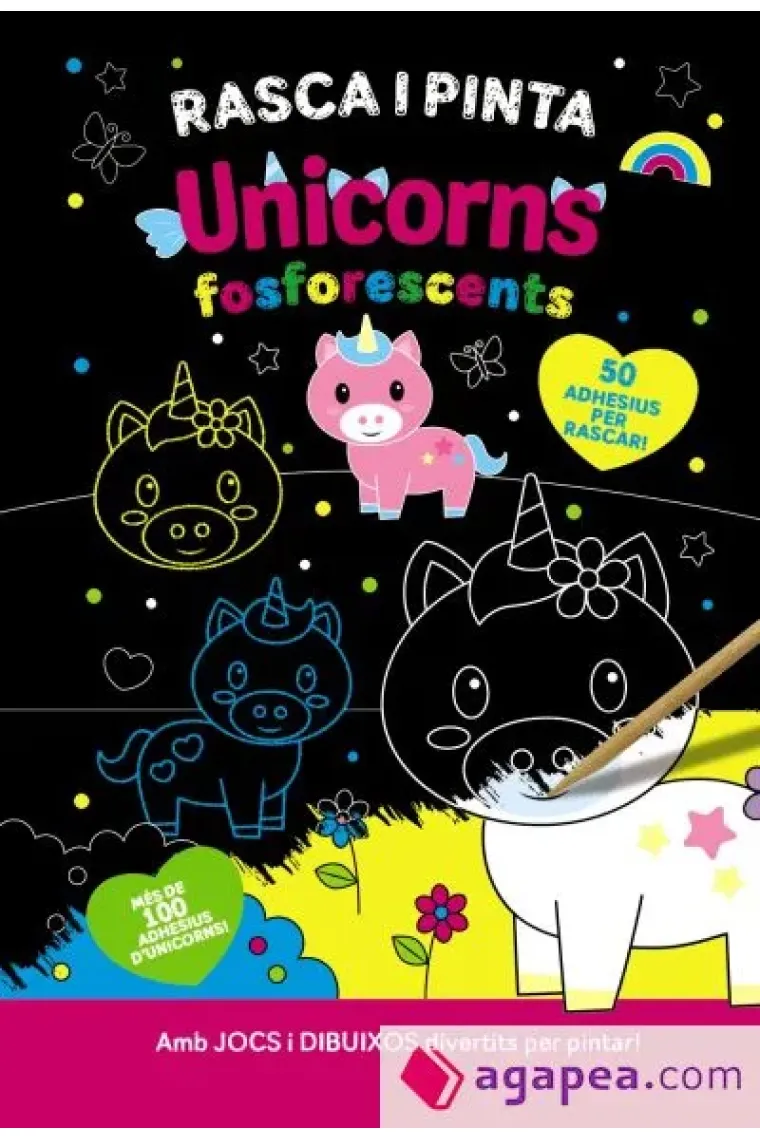 Rasca i pinta unicorns fosforescents (Catalán)
