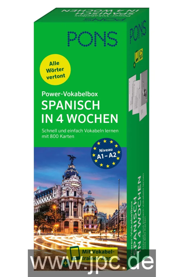 PONS Power-Vokabelbox Spanisch in 4 Wochen (Castellano, Alemán)