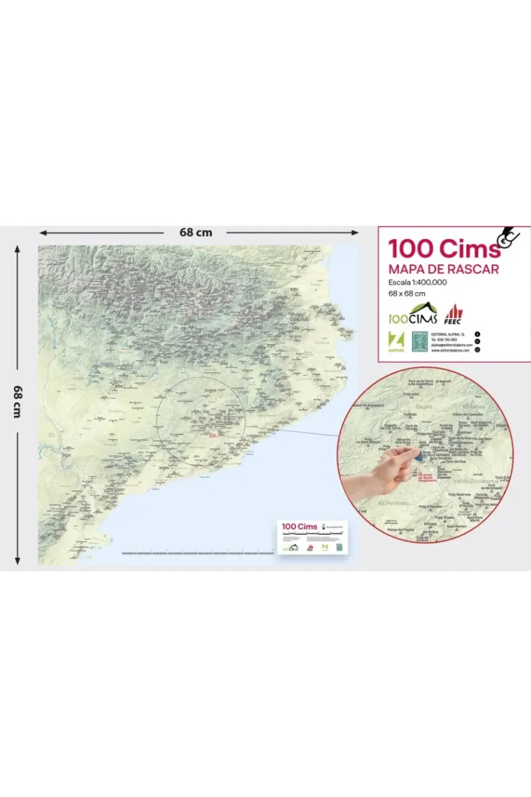 100 cims. Mapa de rascar (Catalán)