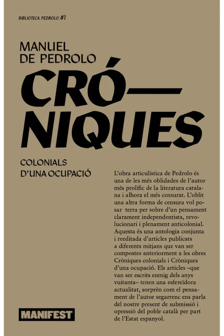Cròniques colonials d'una ocupació (Catalán)