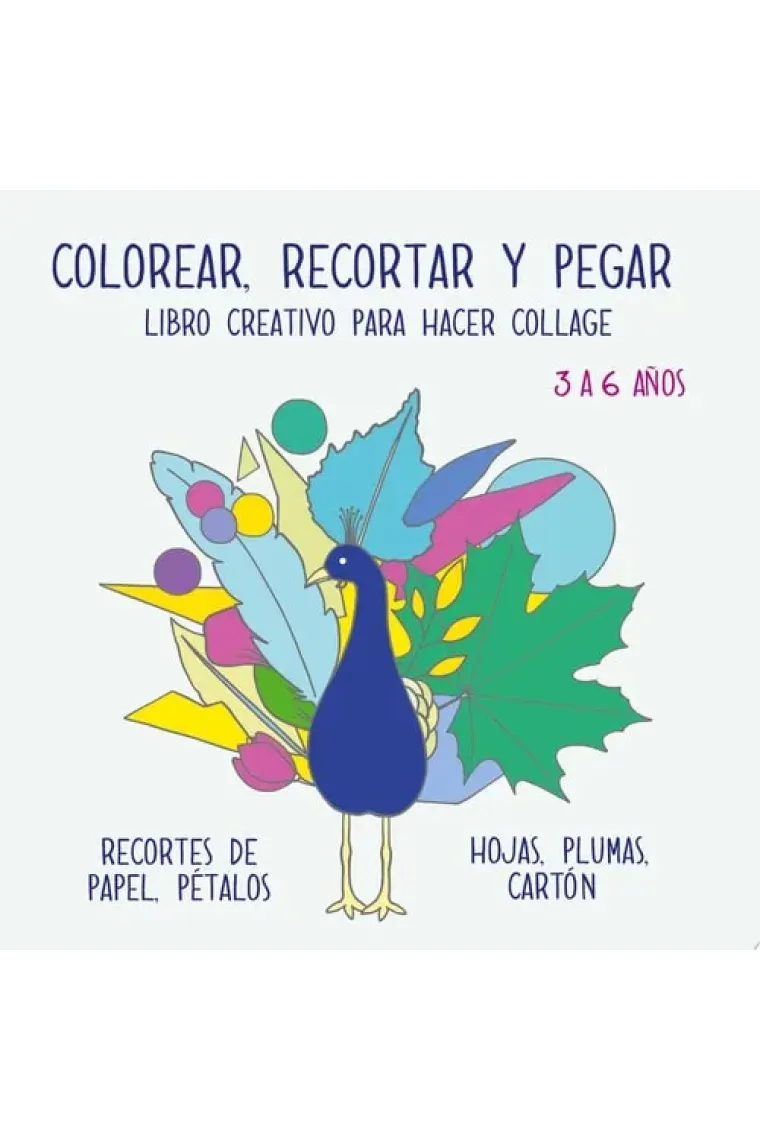 Colorear, recortar y pegar para niños de 3 a 6 años Libro creativo para hacer collage