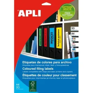APLI ETIQUETA ADHES. APLI A4 190X61AMA P25 01374 MAK255076
