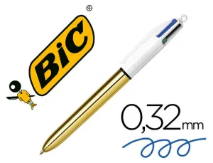 BIC BOLIGRAFO BIC CUATRO COLORES SHINE ORO PUNTA DE 1 MM