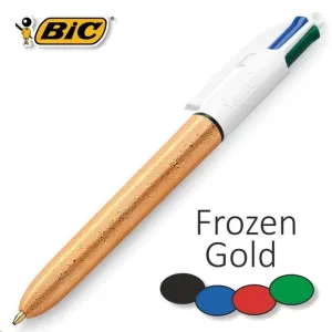BOLIGRAFO BIC 4 COLORES FROZEN ORO RELIEVE