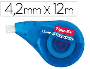 TIPP-EX EASY CORRECT CINTA CORRECTORA 4.2MM X 12M - RESISTENTE - ESCRITURA INSTANTANEA
