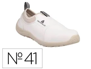 ZAPATOS DE SEGURIDAD DELTAPLUS MICROFIBRA PU SUELA PU MONO-DENSIDAD COLOR BLANCO TALLA 41