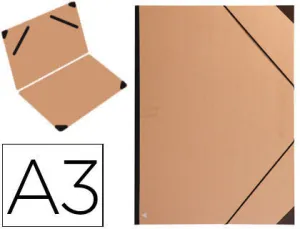 CLAIREFONTAINE CARPETA DE DIBUJO CARTON KRAFT NEGRO CON GOMAS FORMATO A3 REF. 444100C