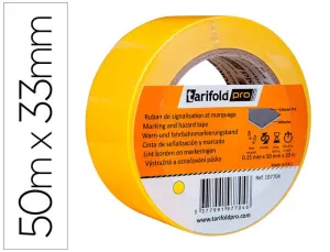 CINTA ADHESIVA TARIFOLD PARA MARCAJE Y SEÑALIZACION DE SUELO 33 MT X 50 MM COLOR AMARILLO