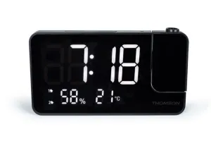THOMSON CP100T RADIO RELOJ DESPERTADOR - PROYECCION Y TEMPERATURA INTERIOR - ALARMA DUAL - COLOR NEGRO