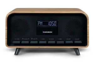 THOMSON RT850BT ALTAVOZ RETRO BLUETOOH - RADIO RELOJ DESPERTADOR - POTENCIA MUSICAL 30W - COLOR MADERA/NEGRO