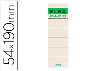ELBA PACK DE 10 ETIQUETAS AUTOADHESIVAS PARA ARCHIVADORES DE 80MM DE ANCHO - FACIL IMPRESION - COLOR BLANCO