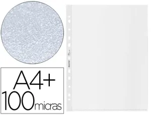 FUNDA MULTITALADRO LEITZ DIN A4+ 100 MC PIEL DE NARANJA CON REFUERZO BOLSA DE 25 UNIDADES