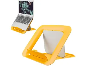 LEITZ ERGO COSY SOPORTE AJUSTABLE PARA PORTATIL DE 13 A 17 - DISEÃ±O ERGONOMICO - ALTURA AJUSTABLE A 4 ALTURAS - COLOR AMARILLO CALIDO