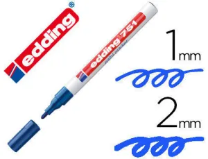 EDDING 751 MARCADOR PERMANENTE TINTA OPACA PUNTA CONICA TRAZO 1 - 2 MM AZUL REF. 751-003