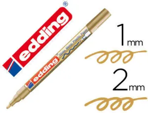 EDDING 751 ROTULADOR PERMANENTE - PUNTA REDONDA - TRAZO ENTRE 1 Y 2 MM. - TINTA OPACA - SECADO RAPIDO - COLOR ORO