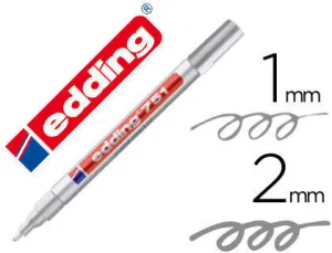 EDDING 751 ROTULADOR PERMANENTE - PUNTA REDONDA - TRAZO ENTRE 1 Y 2 MM. - TINTA OPACA - SECADO RAPIDO - COLOR PLATA