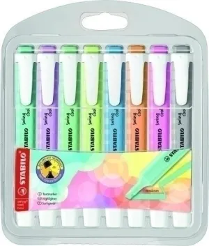 ROTULADOR STABILO FLUORESCENTE SWING COOL PASTEL ESTUCHE DE 8 UNIDADES COLORES SURTIDOS