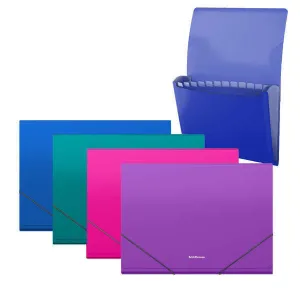 ERICHKRAUSE MATT VIVID CARPETA/CLASIFICADOR CON 12 FUNDAS A4 - ACABADO MATE - COLORES SURTIDOS