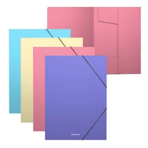 ERICHKRAUSE PACK DE 4 CARPETAS SOLAPAS MATT PASTEL A4 - FABRICADAS EN POLIPROPILENO - COLORES SURTIDOS