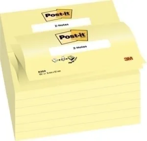 POST-IT PACK DE 12 BLOCS DE 100 Z-NOTAS ADHESIVAS REPOSICIONABLES - FORMA RECTANGULAR - 76X127MM - COLOR AMARILLO CLARO