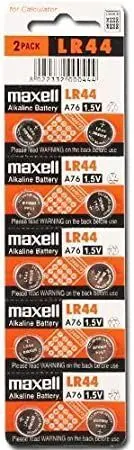 MAXELL PACK DE 10 PILAS ALCALINAS DE BOTON LR44 1.5V