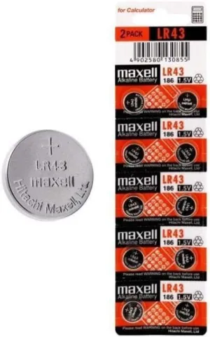 MAXELL PACK DE 10 PILAS ALCALINAS DE BOTON LR43 1.5V