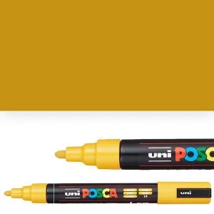 POSCA PC-5M MARCADOR DE PINTURA - PUNTA DE POLIESTER 1.8-2.5MM - TINTA BASE AL AGUA - RESISTENTE A LA LUZ - COLOR OCRE