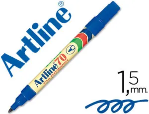 ROTULADOR ARTLINE MARCADOR PERMANENTE EK-70 AZUL -PUNTA REDONDA 1.5 MM -PAPEL METAL Y CRISTAL