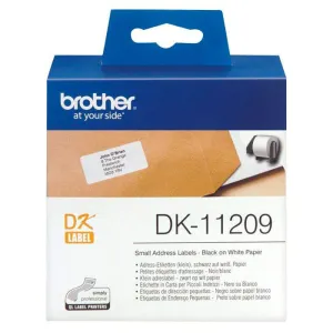 BROTHER DK11209 - ETIQUETAS ORIGINALES PRECORTADAS DE DIRECCION PEQUEÑAS - 29X62 MM - 800 UNIDADES - TEXTO NEGRO SOBRE FONDO BLANCO