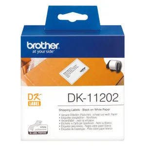 BROTHER DK11202 - ETIQUETAS ORIGINALES PRECORTADAS PARA ENVIOS - 62X100 MM - 300 UNIDADES - TEXTO NEGRO SOBRE FONDO BLANCO