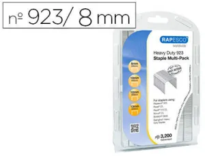 GRAPAS RAPESCO GALVANIZADAS 923/8-10-12-13 MM BLISTER DE 3200 UNIDADES