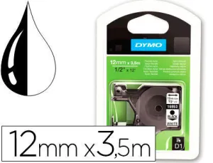 PAPER MATE CINTA DYMO D1 NYLON 12MMX3,5M NEG/BLA S0718040 MAK249978
