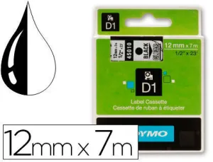 PAPER MATE CINTA DYMO D1 12MMX7M NEGRO/TRANSPARE 45010 MAK220294