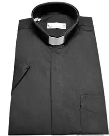 CAMISA CLERIMAN MANGA CORTA NEGRA