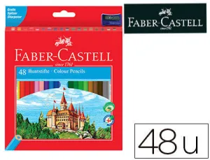 FABER-CASTELL CLASSIC COLOUR PACK DE 48 LAPICES DE COLORES HEXAGONALES - RESISTENCIA A LA ROTURA - COLORES SURTIDOS