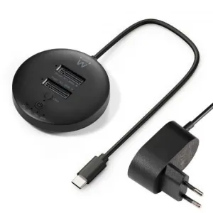 EWENT CLONADOR DOBLE BAHIA - NVME M2 - USB-C 3.2 GEN2 - INDICADOR LED - COLOR NEGRO