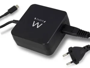 EWENT CARGADOR PARA PORTATIL USB TIPO C - POWER MAXIMA ENTREGADA 65W - LONGITUD CABLE 300 CM - COLOR NEGRO