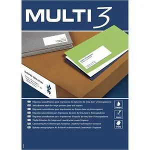 APLI MULTI3 PACK DE 2700 ETIQUETAS BLANCAS TAMAÑO 70X30MM - 100 HOJAS X 27 ETIQUETAS - APTAS PARA IMPRIMIR