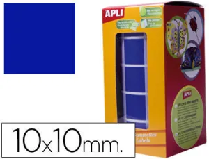 APLI GOMETS CUADRADOS AZULES - 10X10MM - 59 HOJAS PRETROQUELADAS - 6372 GOMETS POR ROLLO - IDEAL PARA ACTIVIDADES INFANTILES