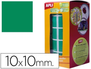 APLI ROLLO DE GOMETS CUADRADOS - ADHESIVO PERMANENTE - 6.372 GOMETS - DESARROLLA HABILIDADES Y CREATIVIDAD - ADHESIVO BASE AGUA - COLOR VERDE