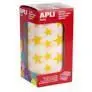 APLI GOMETS ESTRELLA AMARILLOS - 12.5MM Y 19.5MM - ADHESIVO PERMANENTE - 2360 GOMETS POR ROLLO - IDEAL PARA DESARROLLAR HABILIDADES INFANTILES