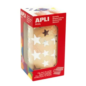 APLI ROLLO DE GOMETS ESTRELLA - ADHESIVO PERMANENTE - 2 TAMAÃ±OS - 2.360 GOMETS - ADHESIVO BASE AGUA - LIBRE DE DISOLVENTES