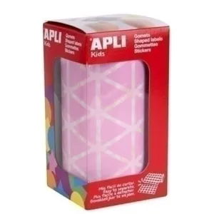 APLI PACK DE 2.832 GOMETS TRIANGULARES 20X20X20MM - ADHESIVO PERMANENTE - IDEAL PARA ACTIVIDADES CREATIVAS Y DESARROLLO DE HABILIDADES - COLOR ROSA