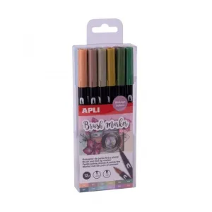 APLI ROTULADOR PINCEL DUO COLOR VINTAGE 12 UNIDADES AP19153