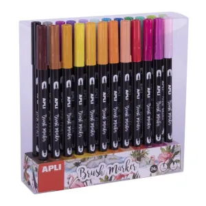 APLI ROTULADOR PINCEL DUO COLORES SURTIDOS 24 UNIDADES AP19193