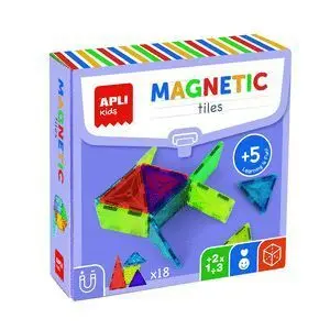 JUEGO 18 PIEZAS MAGNETICAS TRANSPARENTES